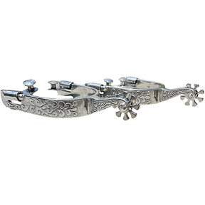 Espora Vinagre Boby 1 1/4" Preta com Detalhe e Roseta 3110 Inox