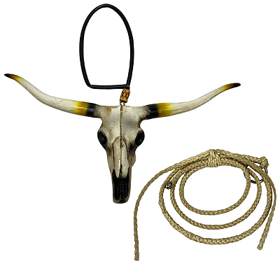 Enfeite Retrovisor Boi Long Horn + Mini laço