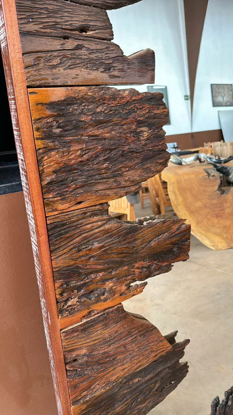 Espelho Extra Rústico – Madeira Maciça Artesanal